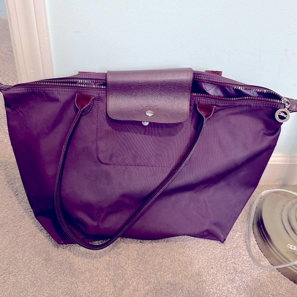 Purple longchamp bag
